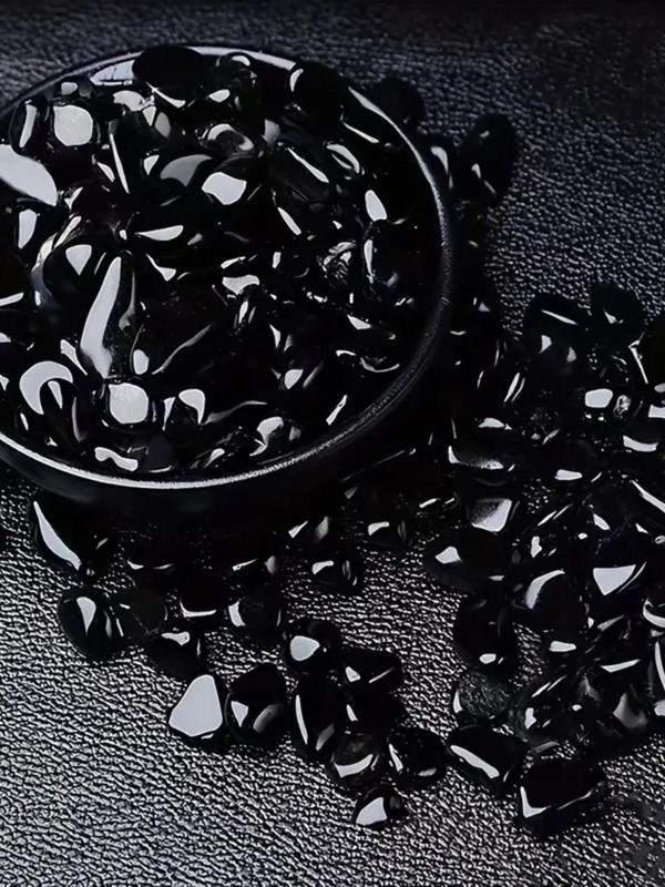 Natural obsidian gravel pack, 100g irregular demagnetized stone, suitable for aquarium, fish tank decoration and vase filling