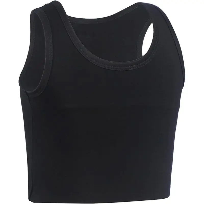 Women Transgender Tomboy FTM Pull On Closure Elastic Chest Binder Pullover Tank Top