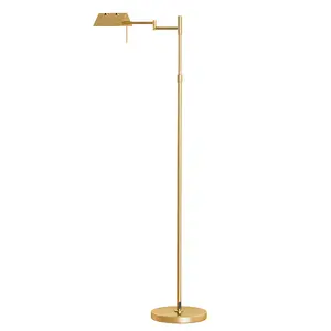 Explorinox Dimmable 12W Metal LED Floor Lamp - 360-degree Swing Arm, 3 Color Temperatures, Height-Adjustable Reading Lamp for Living Room, Bedroom