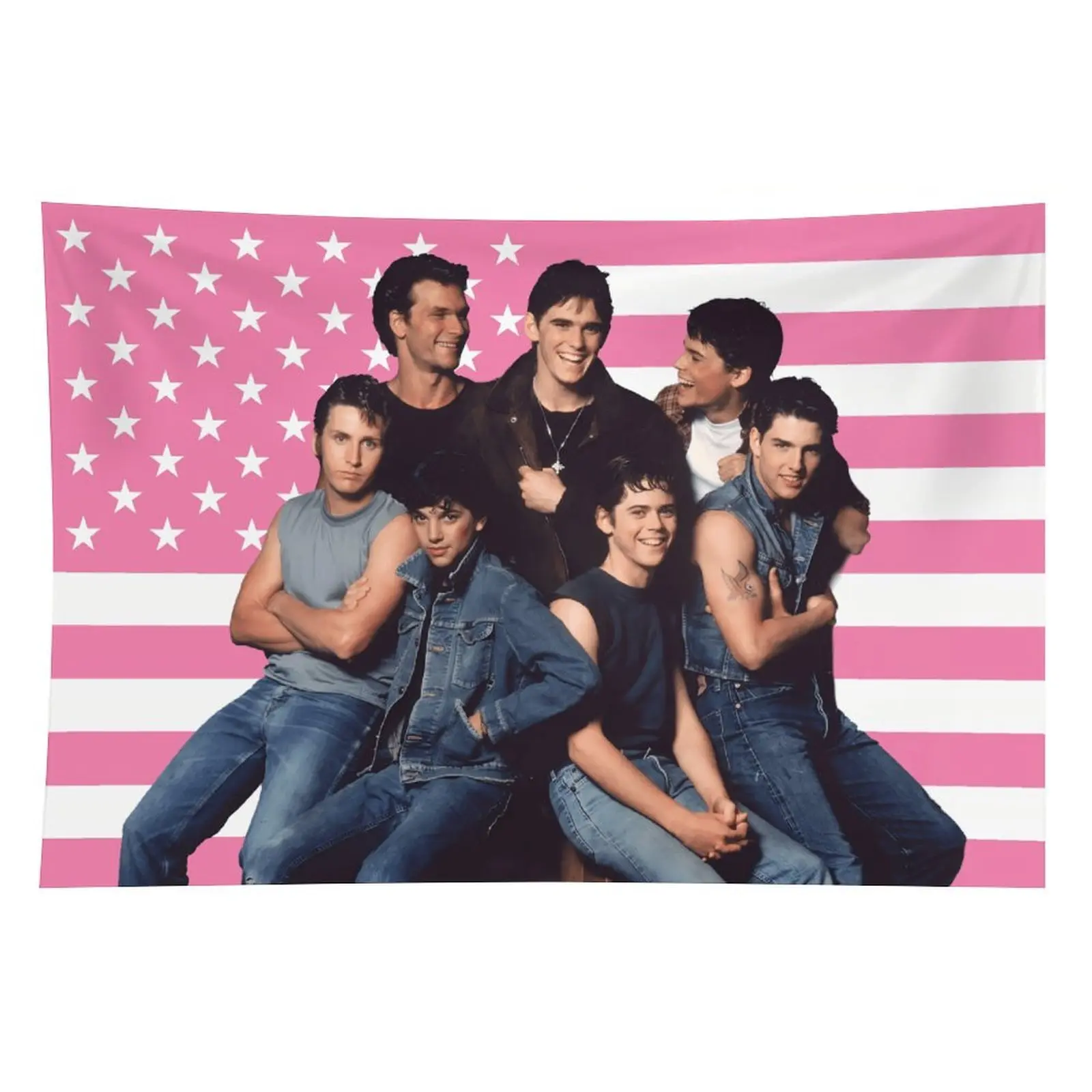 1pc 60x40in The Outsiders Linen-Cotton Wall Hanging Tapestry - Modern Stripe Design, Light Print, Wall Decor for College Dorms, Outdoors, Home Decor Gift Item