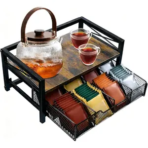 Holder Organizer,  Box Organizer Storage Box,  for  Bags Organizer Drawer,with 8 Compartments Multi-Functional  Station Chest for Countertop