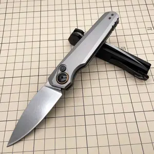 2.9" Premium Folding Pocket Knife with Button Lock, CPM-154 Stainless Steel Blade, Lightweight Aluminum Handle, EDC Utility Knife for Camping, Hiking, Daily Use