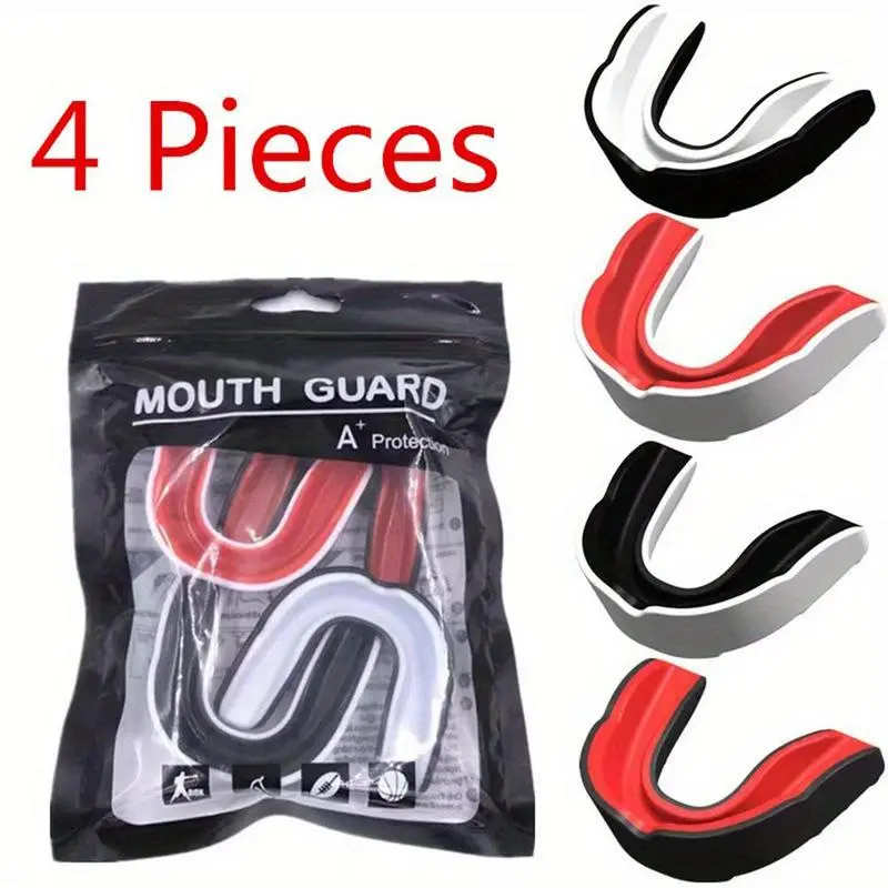 Anti-chipping Basketball Sports Mouth Guard, 4 Counts/set Boxing & Martial Arts Mouth Guard, Mouth Protective Tool for Sports, Christmas Gift, Mouthguards