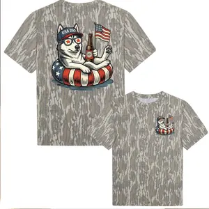 Husky Beer Shirt USA 250 Patriotic Dog Graphic American Flag Camo Funny July 4 Party Outfit Hoodie Sweatshirt
