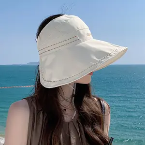 Women's sun hat for summer outdoor cycling, wide-brimmed, UV-protective, stylish, lightweight sun hat