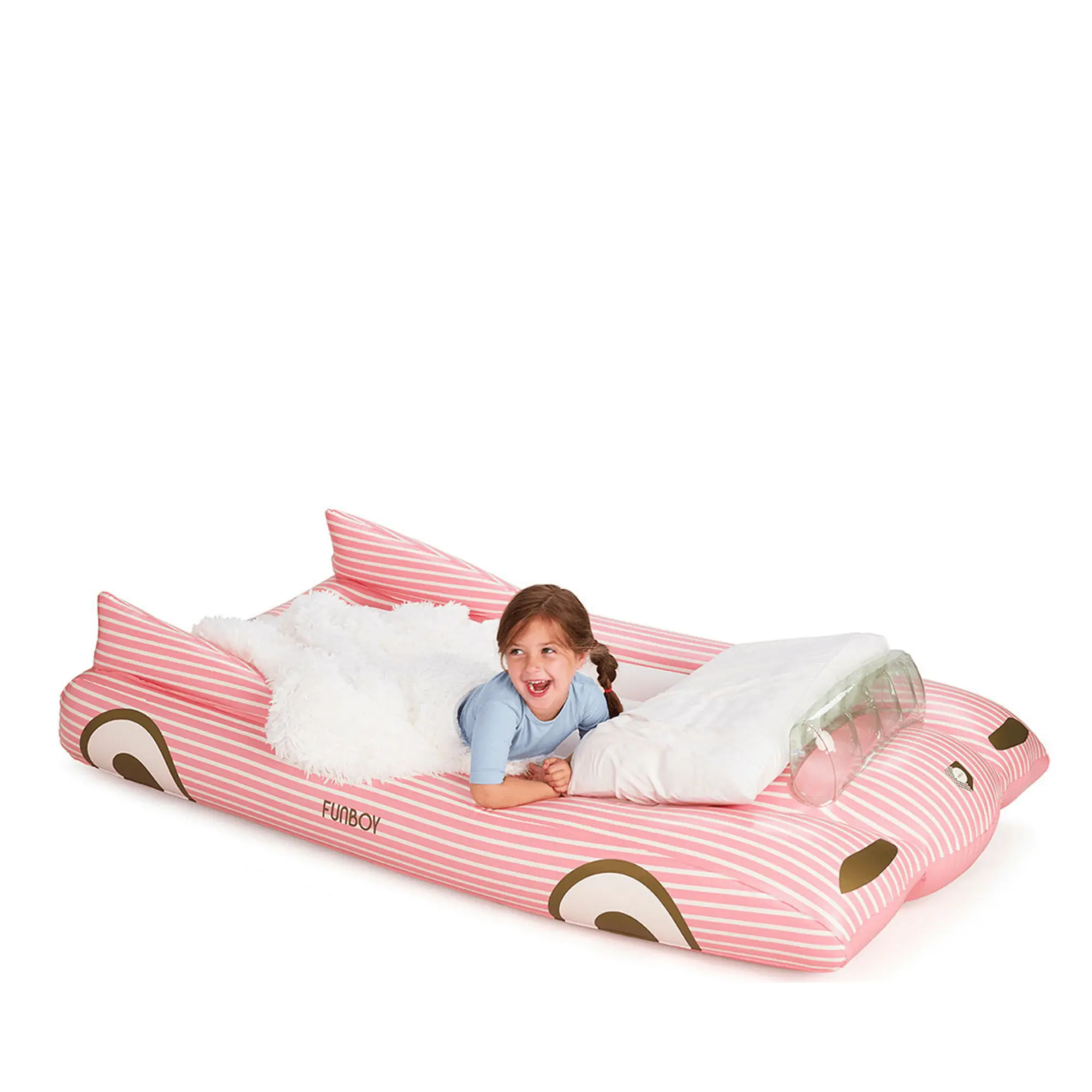 Funboy Pink Convertible Inflatable Airbed - Portable Inflatable Bed for Sleepovers, Camping