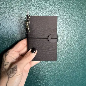 Faux Leather Bag Charm Notebook Journal