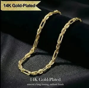 Real Gold-Plated Milano Rope Chain Necklace for Men,Affordable Trendy Gold Plated Necklace with Multi-Angle Reflective Shine, Gift for Fashion Lovers zircon clasp