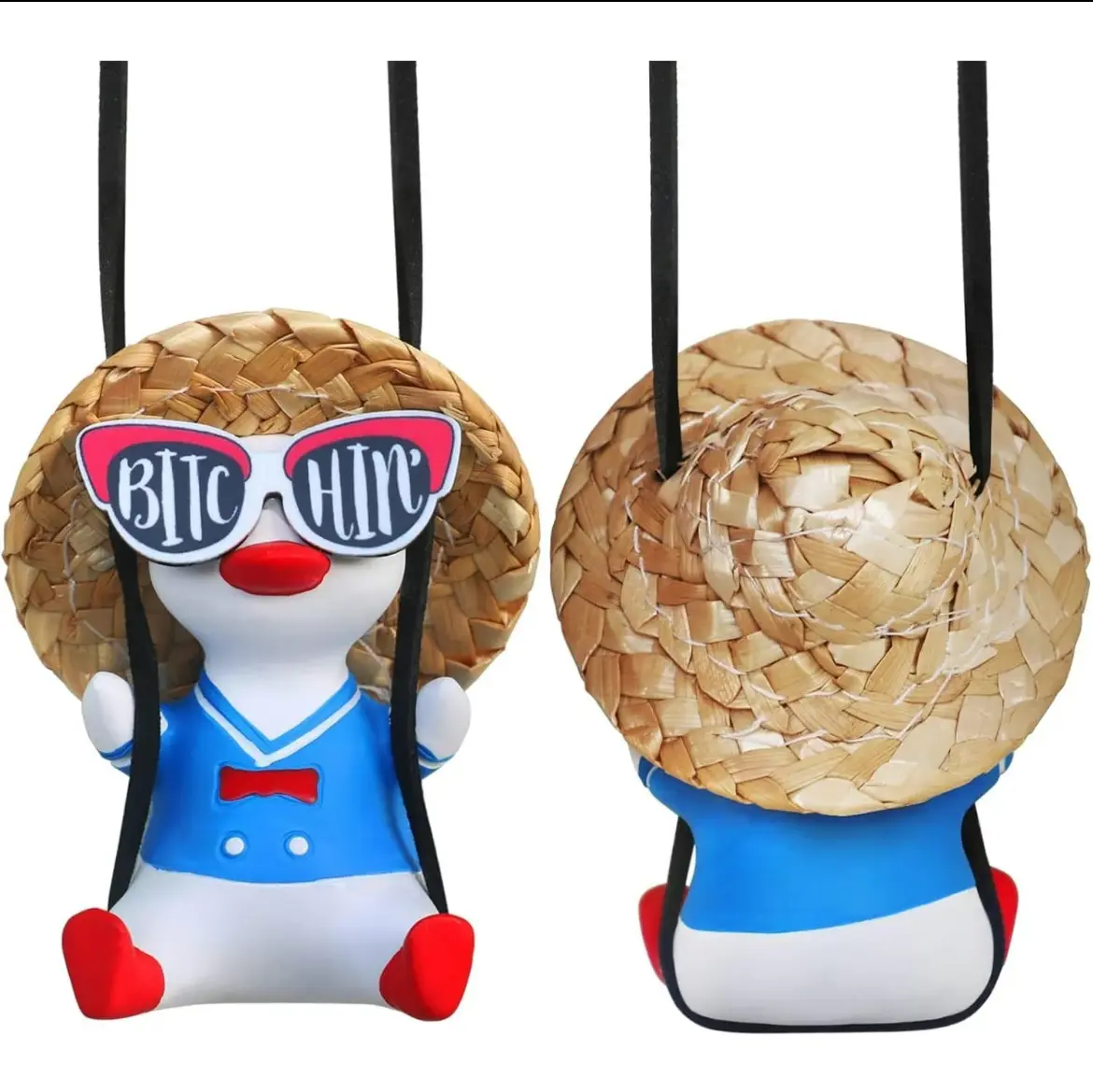 Cool Swinging Duck Hanging Ornament, Funny Charm for Car Rear View Mirror, Interior Car Accessories, Versatile Christmas Tree Decor Gift for Teens, Car Ornament