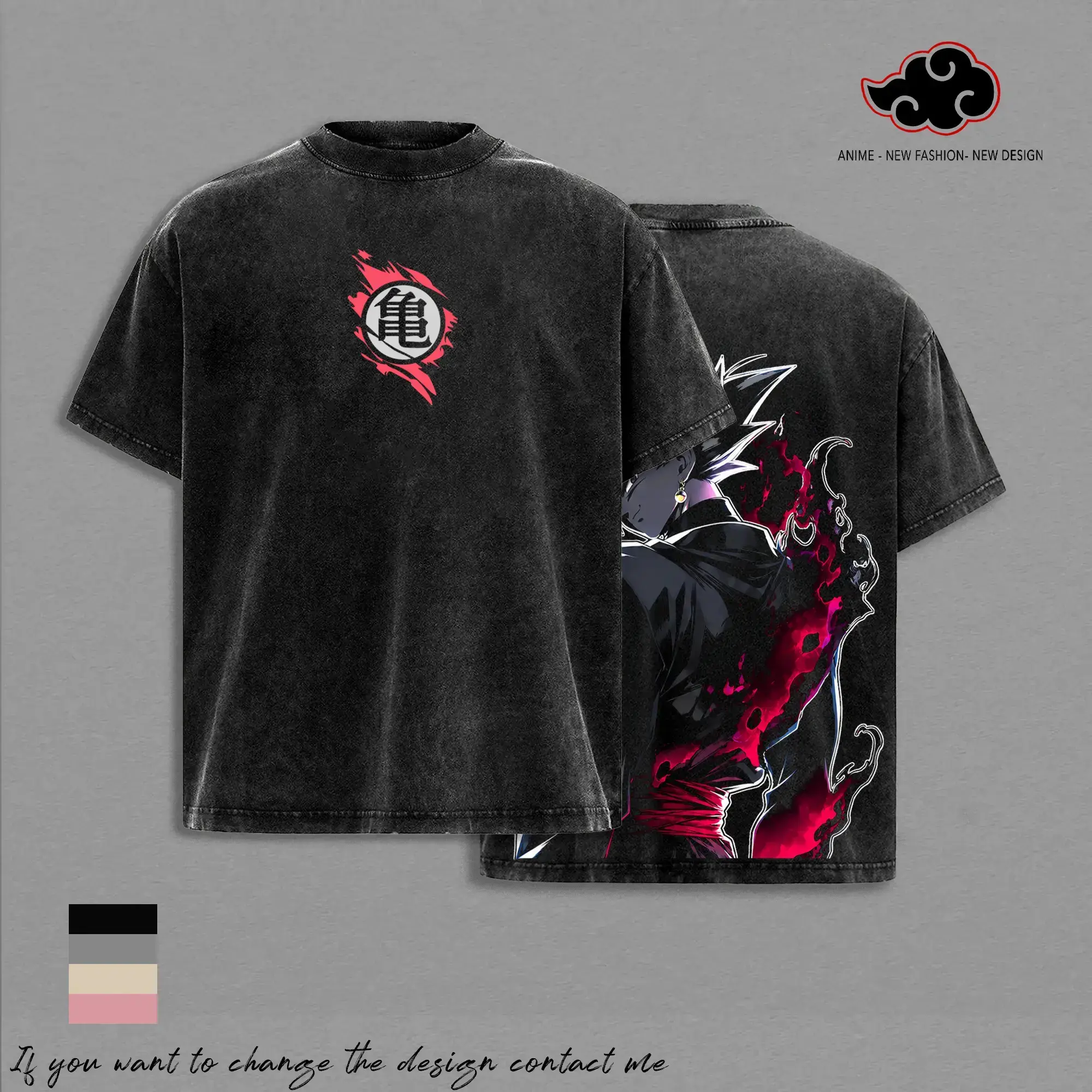 Men's Oversized Heavyweight Cotton Graphic Tee - Washed Vintage Short Sleeve Crewneck T-Shirt for Anime Fans. Pink Demon Villain Print Retro Streetwear Casual Unisex Top. Trendy Y2K Gym Workout Apparel, Aesthetic Japanese Comic Clothing Gifts For Men!