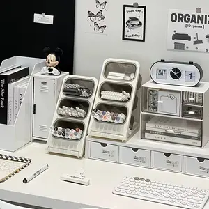 Desktop Pen Holder Organizer, Desk Tidy, Large Capacity Slant Design, Suitable for Markers and Pens, Student Office Desk Storage Box, Stationery Office Supplies