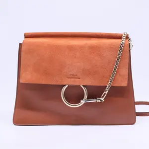 Pre-owned Chloé Leather Shoulder Bags Suede Calfskin Medium Faye Shoulder Bag Tobacco B20587