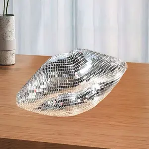Decorate Your Home With A Retro Glittery Sculpture Of Disco Ball Lips. Ornaments Glass 【Silvery】