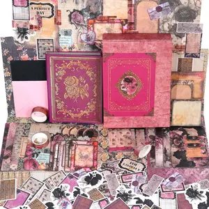 Scrapbooking Kit (185 PCS), Medieval Chapter- Rose Garden,  for  Scrapbooking Materials, Planner DIY Craft Collage