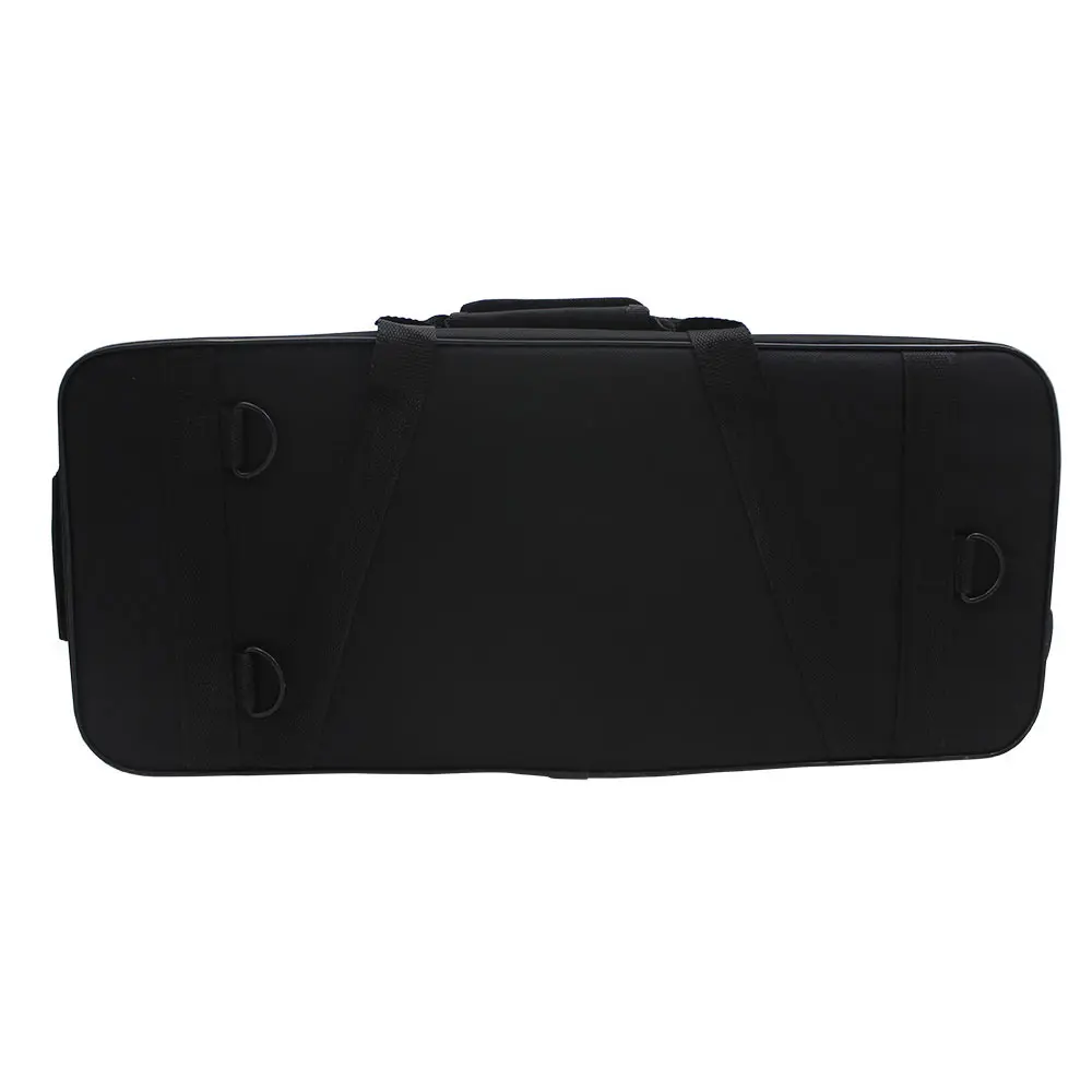 Portable Black Small Durable Oxford Cloth Instrument Box with Double-Shoulder Durable Suspenders, Mesh Interior, 1 x Oxford Cloth Box, 20.86x9.06x5.91 in, 34.57oz/980g