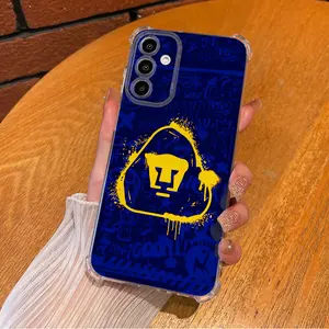 Mexican Pumas UNAM football club cougar pattern Aesthetic TPU Casing For SAMSUNG GALAXY A 123456 Moto G 302010 52 82 54 64 84 Poer 45G L1735 Four Corners Transparent Soft Silicone TPU Gift Shockproof Full Protection Anti-Drop Phone Cases Shell Cover