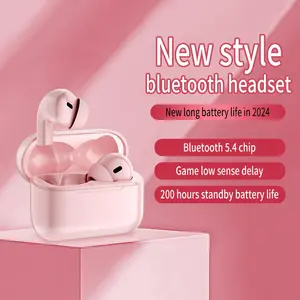 MOKATA  Pink wireless earphones with a high level of design and performance, Bluetooth 5.4, instant connection, no interruptions, low latency for gaming, 200 hours standby, essential for everyday outings, sports accessory, AirPods 4 True Multi-Function