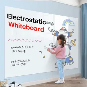 Width: 45CM Reusable Static Whiteboard Adheres to Walls without Damage Easy to Apply and Remove Dry Eraser White Board NONE