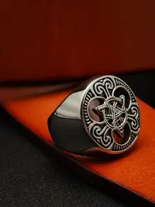 Celtic Knot Stainless Steel Ring, Unisex Irish Design, Casual Style, All Seasons, Perfect Holiday Gift Jewelry for Friends and Family