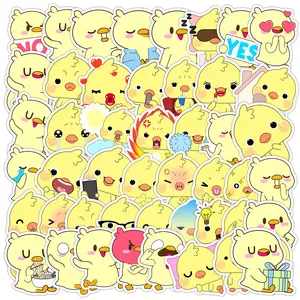 50pcs Cute Yellow Duck Graffiti Series Stickers, Suitable for Faith Based Designs Such As Scrapbooks, Diaries, Laptops, Water Bottles, Cars, Etc., with Positive Messages As Gifts