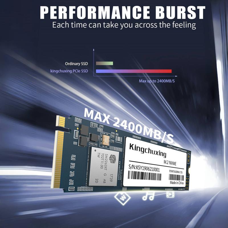 Kingchuxing M.2 NVMe PCIe 3.0X4 SSD 1TB 512GB SSD M.2 2280 PCIe Hard Drive Disk Internal Solid State Drive for Laptop