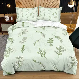 Leaf Pattern Duvet Cover Set, Spring Home Decor Gift, Includes 1 Bedding Sheet and 1 or 2 Pillowcases, No Filling Included