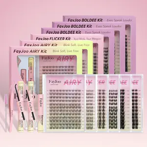 FayJoo All-Style Eyelash Extensions Full Collection - C Curl, Ultra-Lightweight, Invisible Band, Bare Look, Long-Lasting Up to 7 Days, Beginner-Friendly Cosmetic for Daily Commute, DIY No-Makeup Look, Eyelashes Extensions