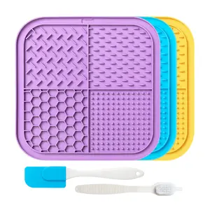 Lick Mat for Dogs and Cats with Suction Cup 2 Pack, Premium Licking Pad for Dog,Premium Lick Pad with Suction Cups for Dog Anxiety Relief, Slow Feeder