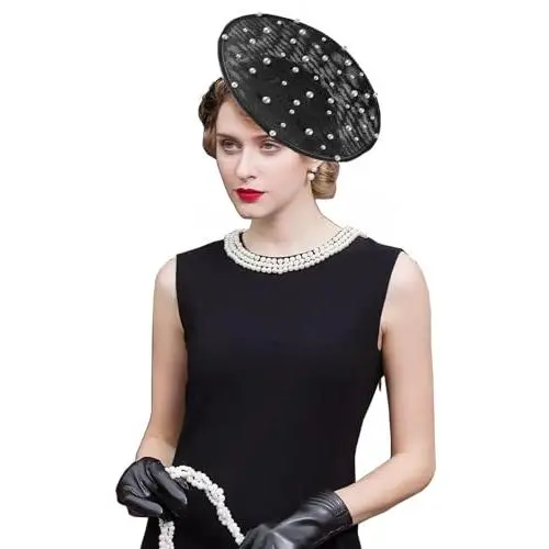 Women's Fascinators Hat for Women Tea Party Headband Wedding Cocktail Flower Mesh Feathers Hair Clip Women's Fascinators Hat for Women Tea Party Headband Wedding Cocktail Flower Mesh Feathers Hair Clip