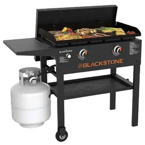 Blackstone Original Outdoor Griddle, 2-Burner 28" Flat Top Grill with Hard Cover, Black