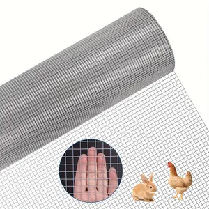 Hot Galvanized Hardware Cloth 48" X 100' Hot-dip Galvanized After Welding Chicken Wire Raised Garden Bed Plant Supports Poultry Netting Wire Cloth &Galvanized Wire Mesh Roll