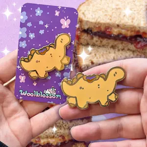 Grape PBJ Dino ~ Enamel Pin