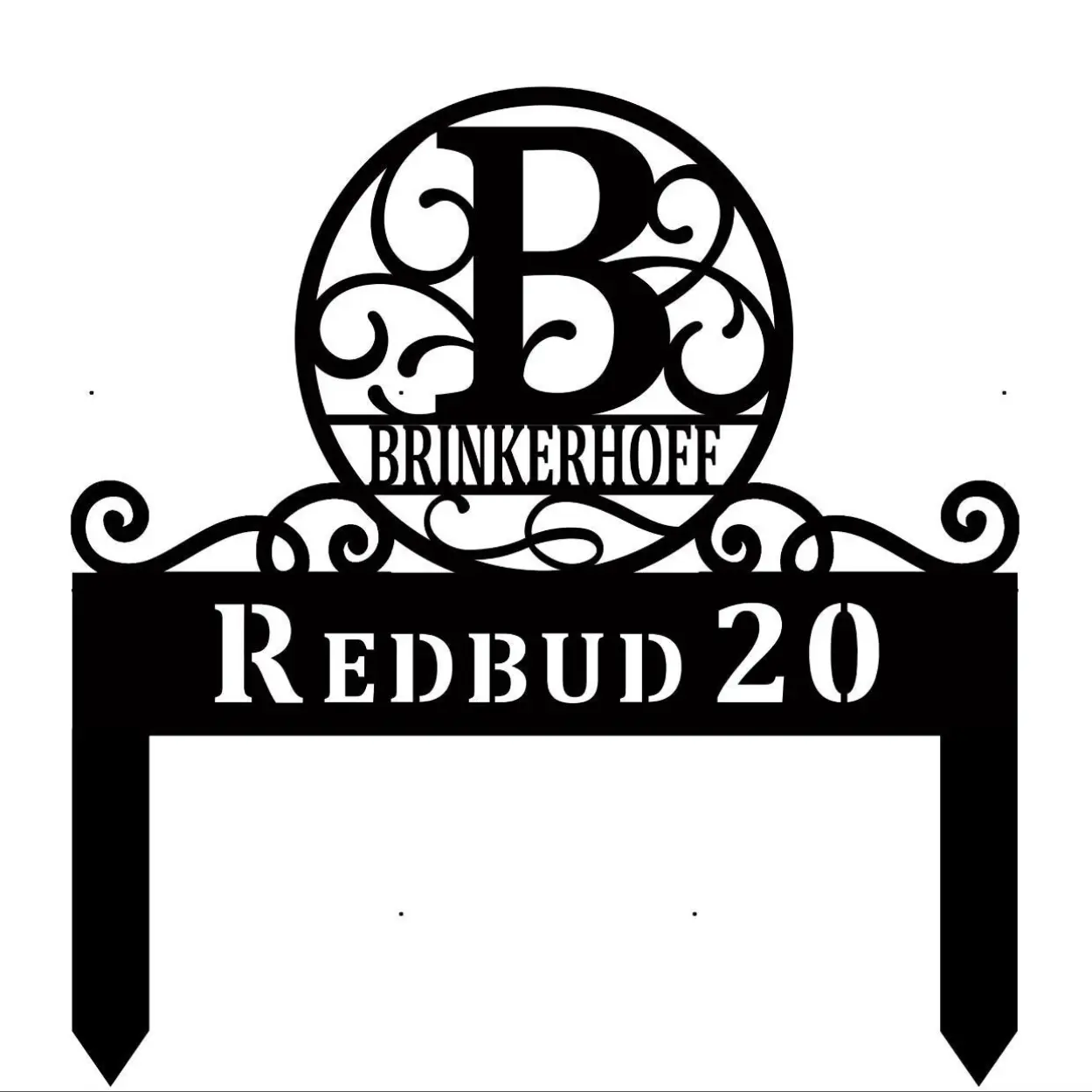 Personalized Metal Address Yard Sign: Powder Coated Steel Plaque