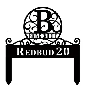 Personalized Metal Address Yard Sign: Powder Coated Steel Plaque