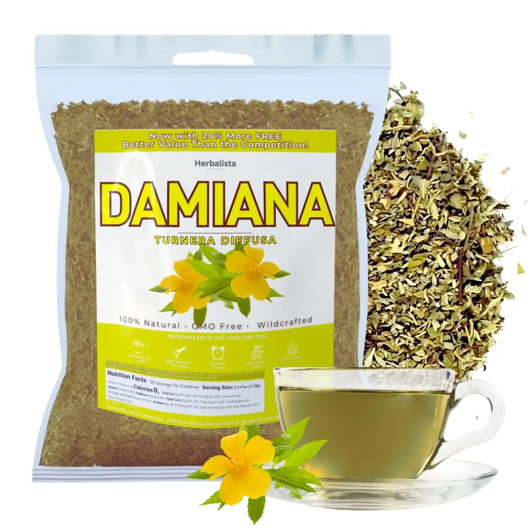 Herbalista - Viral 5oz (141g) Damiana Leaf Herbal Tea - Premium Turnera Diffusa | 100% All-Natural Loose Leaf| Non-GMO Mexican Herbal Tea Wildcrafted.
