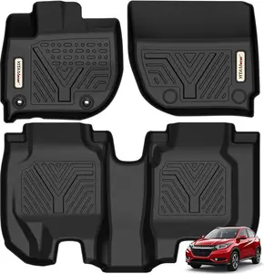 OEDRO Floor Mats Compatible with 2016-2022 Honda HR-V, Custom Fit Black TPE Floor Liners,1st & 2nd Row