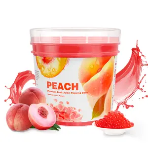 T&Tea Peach Popping Boba Pearls 2.76 LB, Vegan Bursting Boba Pearls for Bubble Tea, Beverages, Shakes, Desserts, Smoothies & Ice Cream Topping