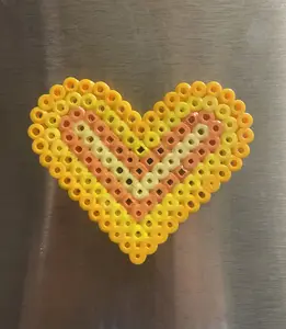 Perler Beads Magnet Multicolor Hearts