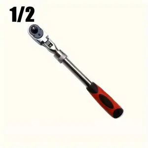 1 Pcs 1/2 Inch Automotive Telescopic Ratchet Wrench with 72 Teeth, Quick Release Reversible Torque Wrench Tool Set with Soft Grip Handle