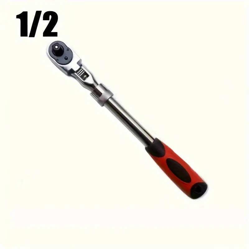 1 Pcs 1/2 Inch Automotive Telescopic Adjustable Ratchet Wrench with 72 Teeth, Quick Release Reversible Torque Wrench Tool Set with Soft Grip Handle, Ratcheting Wrench Tool