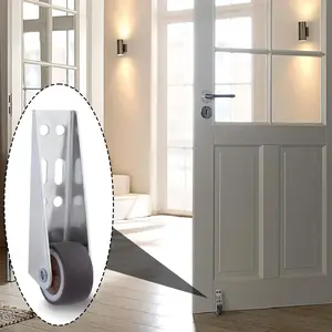Heavy Duty Rigid Caster For Heavy Door, Vertical Track Roller Wheel Anti-Wobble Door Stop Rubber Shaft Nylon Wheel & Aluminum Bracket, Smooth Quiet Sliding, Easy to Install Replacement Parts for Barn Door, Interior Door, Wardrobe, Cabinet,Closet Organizer