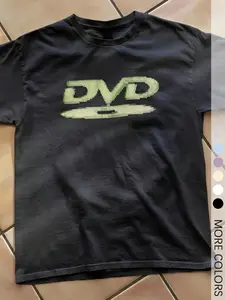Unisex Black T-Shirt with Vintage DVD Logo Print, Retro Softstyle Cotton Tee for Men and Women, Ideal Casual Wear for Film Buffs, Gamers and Nostalgic Outfits