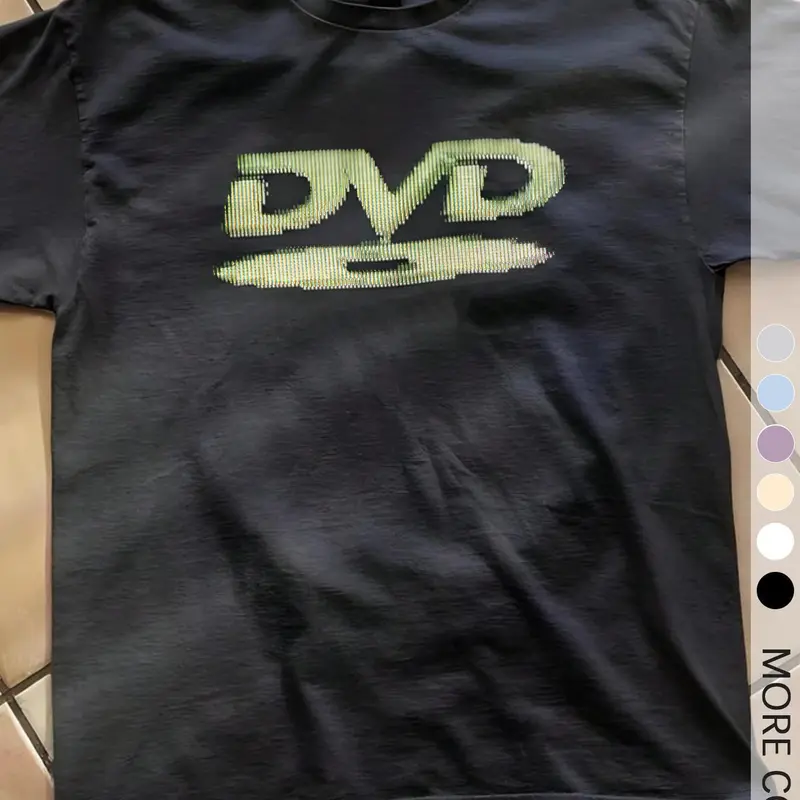 Unisex Black Fitted Streetwear T-Shirt with Vintage DVD Logo Print, Retro Softstyle Cotton Tee for Men and Women, Ideal Casual Wear for Film Buffs, Gamers and Nostalgic Outfits
