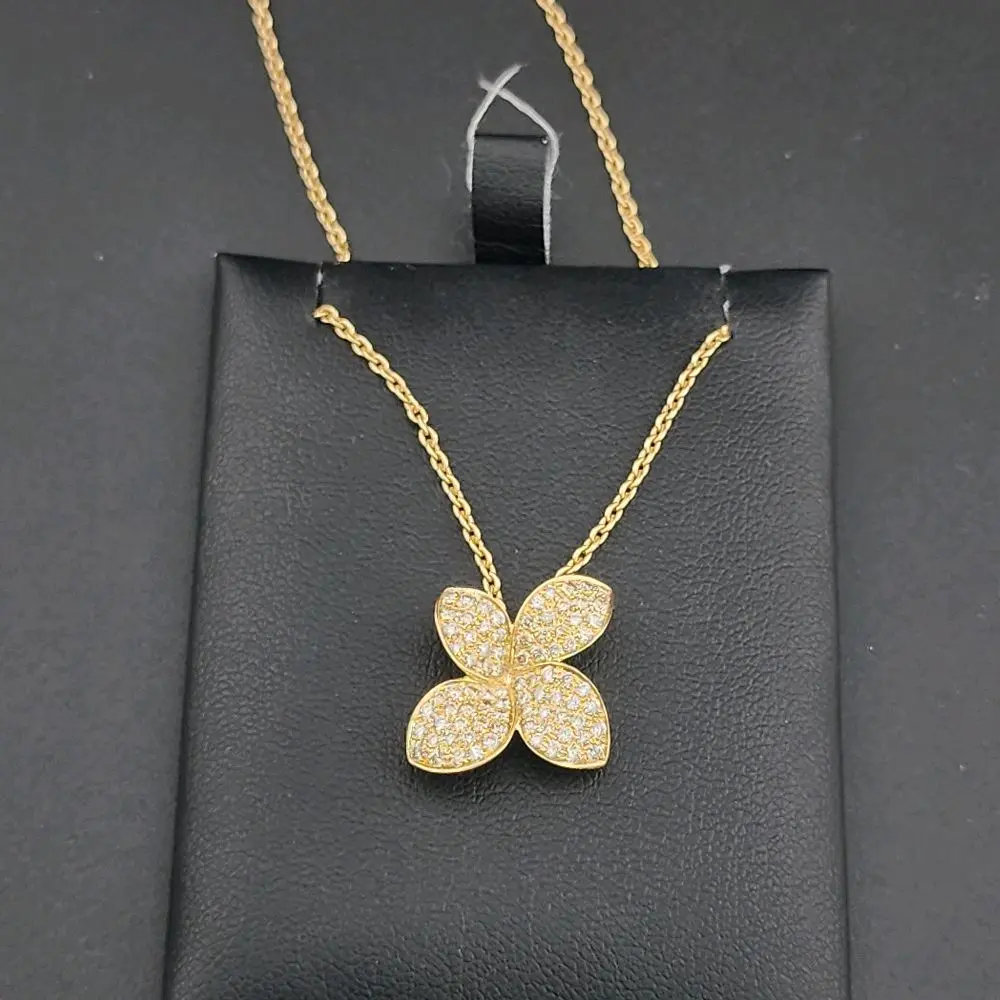 18k Diamond Flower Necklace