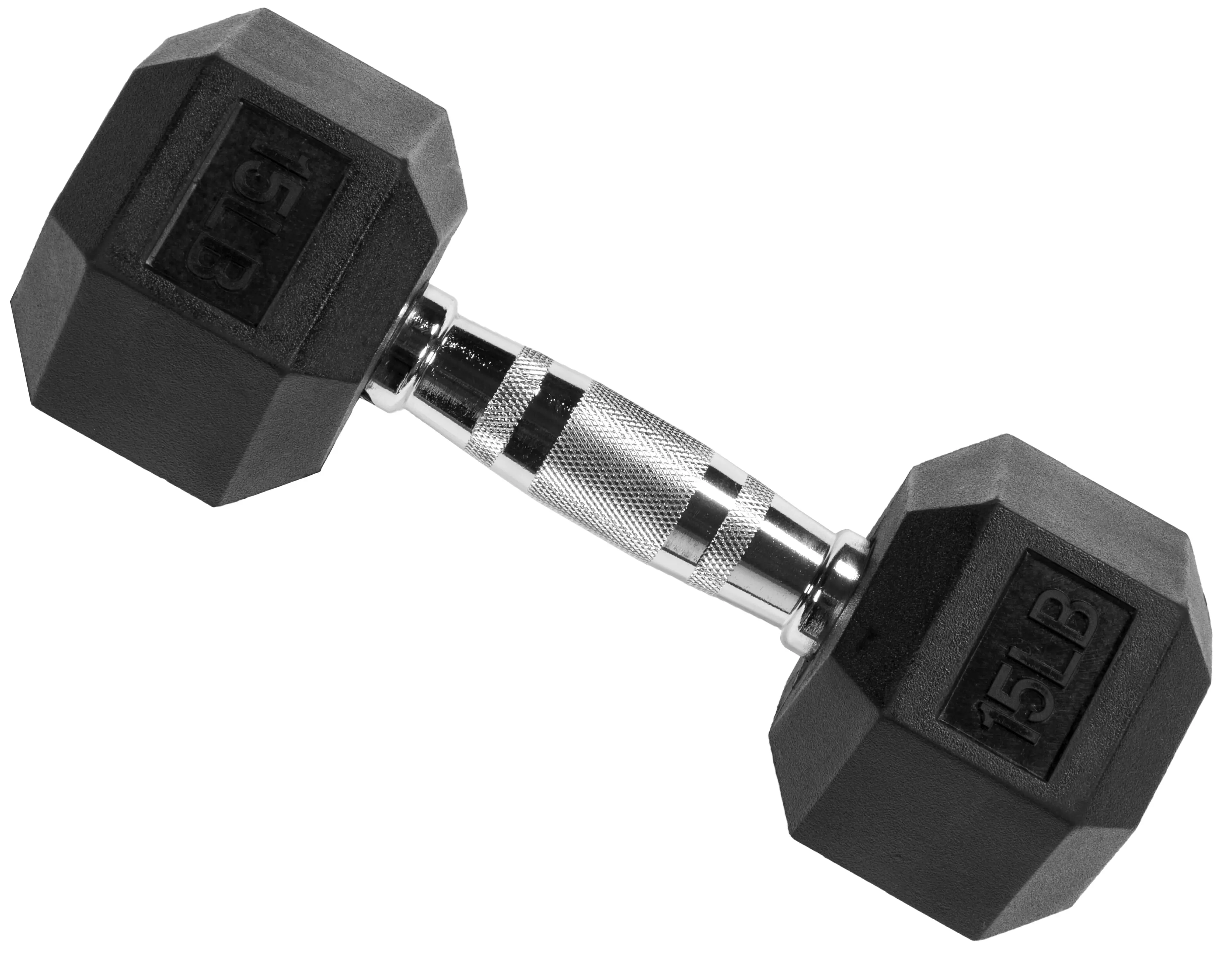 Balancefrom Rubber Encased Hex Dumbbell, Black