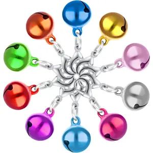 10PCS Dog Cat Bell for Collar with Loud Crisp Sound - Small Pet Collar Bells Made of Sturdy Metal - Pet Bell Gifts Dog Cat Collar Charms in Random Color - Jingle Bell for Christmas Decoration