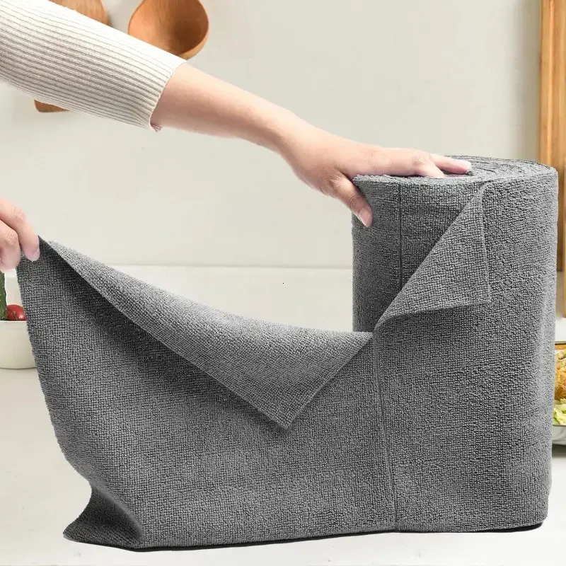 25 X25CM-1Roll Reusable Cleaning Wipe Household Kitchen Cloth Cleaning Towels Microfiber Towel Rolls Dish Rags Wash Paper Towel Replacement Super Absorbent Reusable House Cleaning Supplies