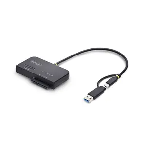 Startech USB31CSAT3M2E M.2 NVMe & 2.5 x 3.5 in. SATA Adapter, 10Gbps, Tool-Free External SSD Hard Drive Reader - Black