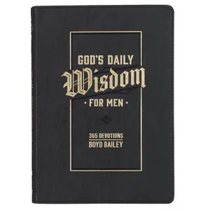 God's Daily Wisdom For Men Black Faux Leather Devotional