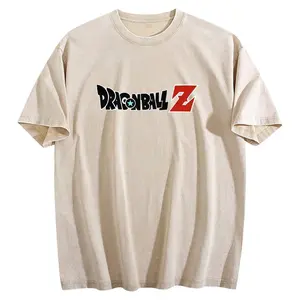Dragon Ball Z Goku Crew Neck Short Sleeve Men's Washed Cotton T-shirt-5XL High-Quality Anime Tee for Fans